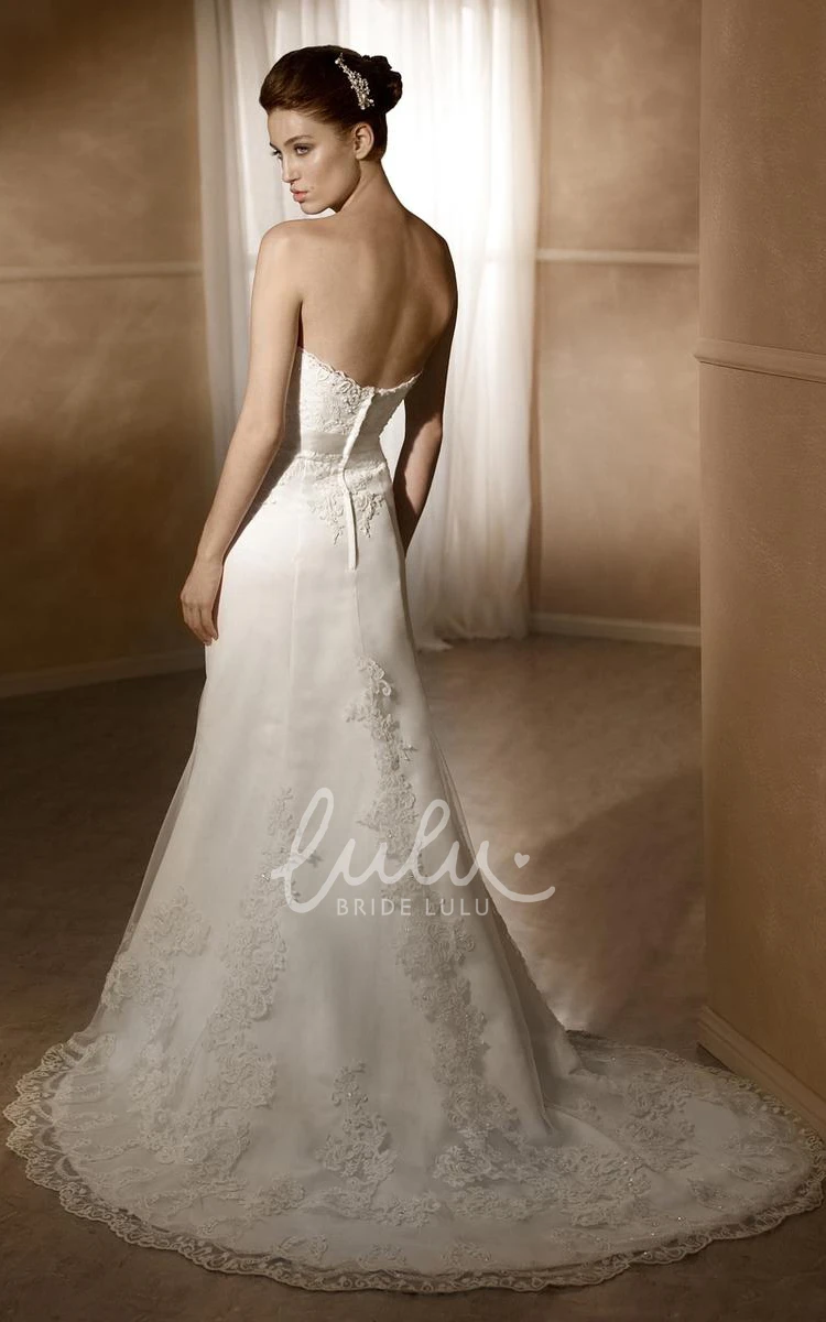 Jeweled Lace Wedding Dress with Sweetheart Neckline and V-Back Maxi Sheath Style