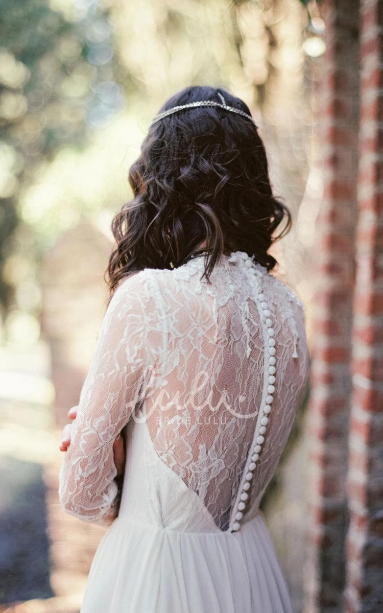 Corset Back Long Sleeve Lace Wedding Dress