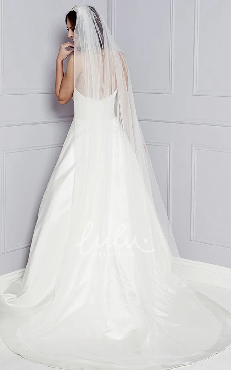 Satin Strapless A-Line Wedding Dress Maxi Length