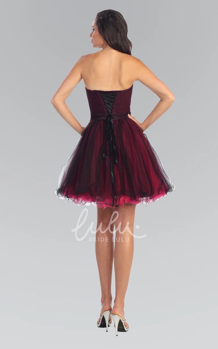 Sweetheart Tulle Ruched A-Line Formal Dress with Waist Jewelry