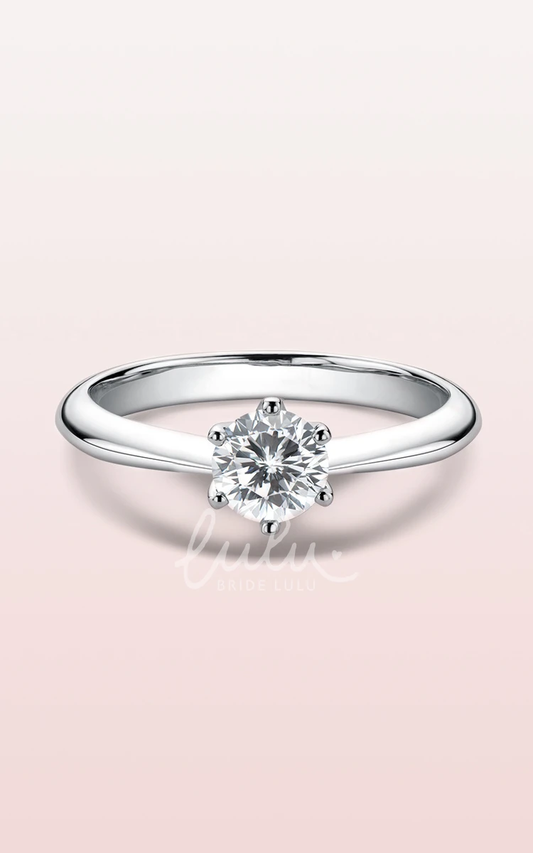 Solitaire Round Cut 925 Silver Wedding Rings