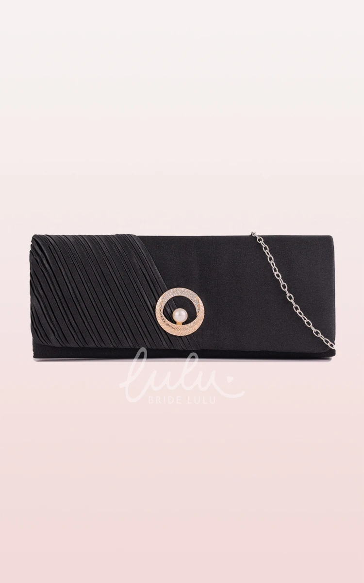 Satin Clutch with Pearl