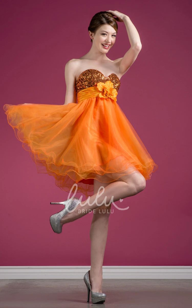 Muti-Color A-Line Sweetheart Tulle Dress with Sequins for Parties