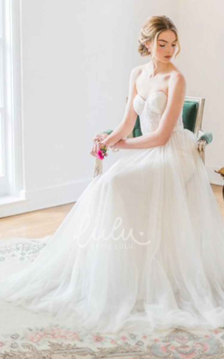 Half-Sleeve Lace Sheath Tulle Wedding Dress Modern Bridal Gown